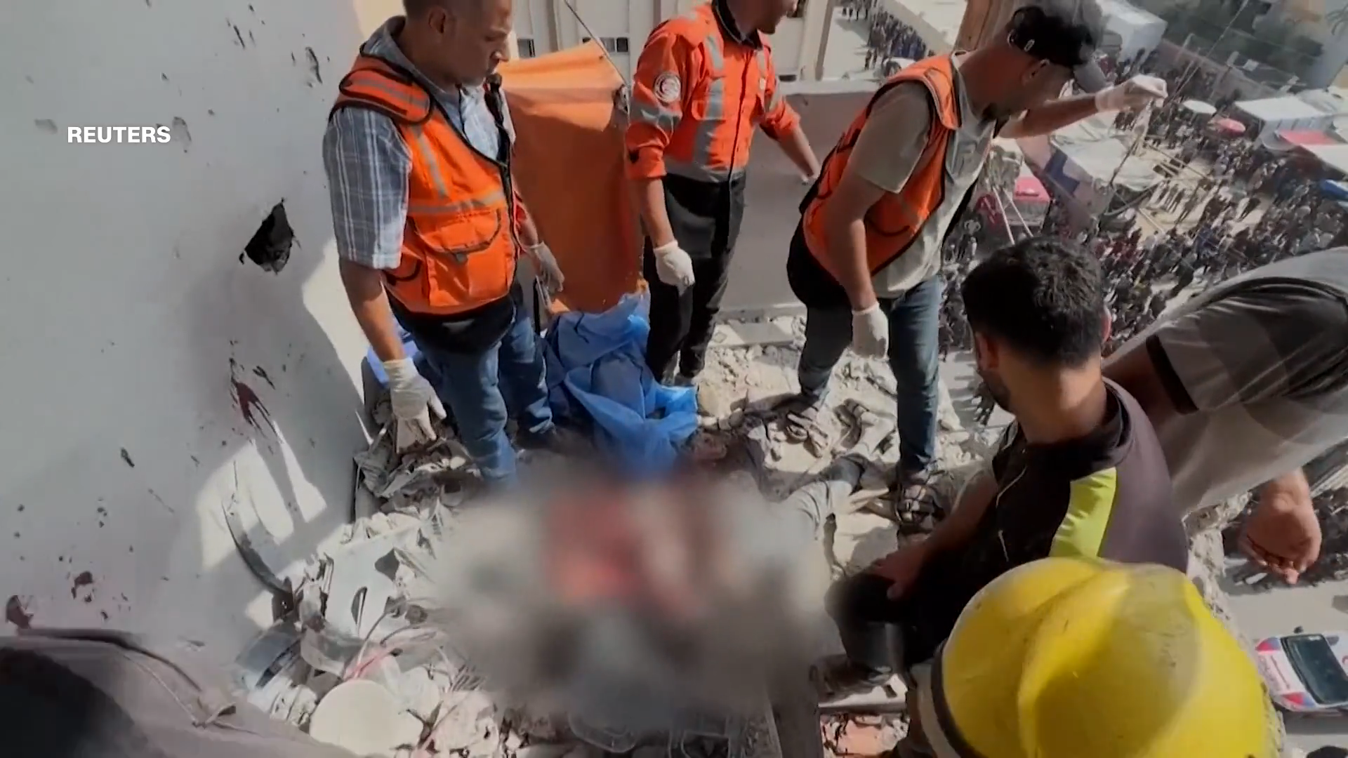 Hospital en Khan Younis: el llamado «doble toque» de Israel, involucró tres misiles.