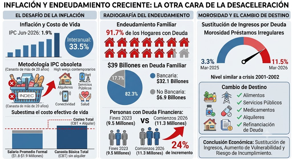 La otra cara de la desaceleración: Inflación, pobreza y endeudamiento