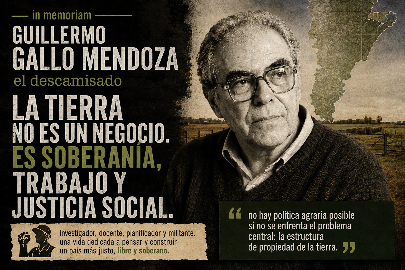 Guillermo Gallo Mendoza: el desafío de disputar la tierra, la renta y el poder