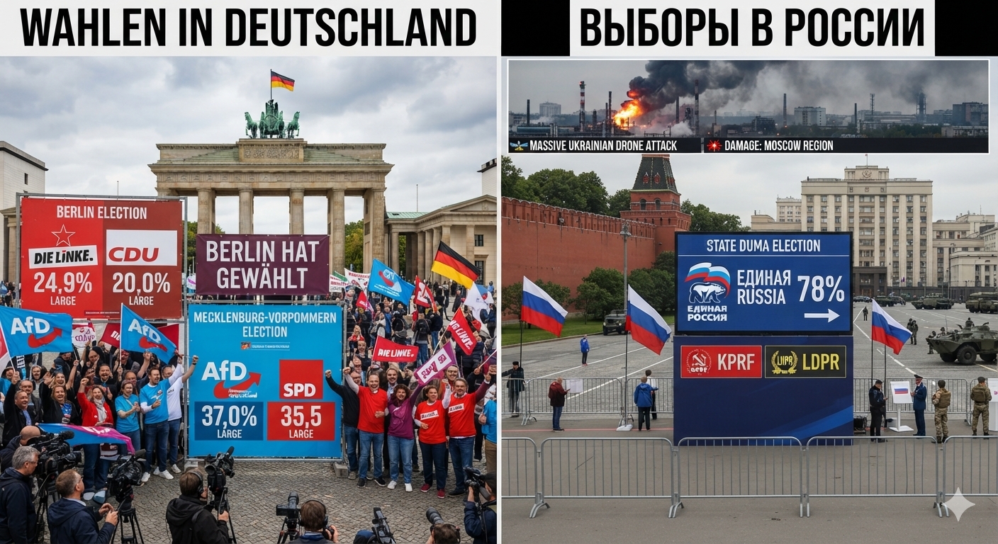 Elecciones : Vuelco histórico en Alemania y triunfo electoral oficialista en Rusia